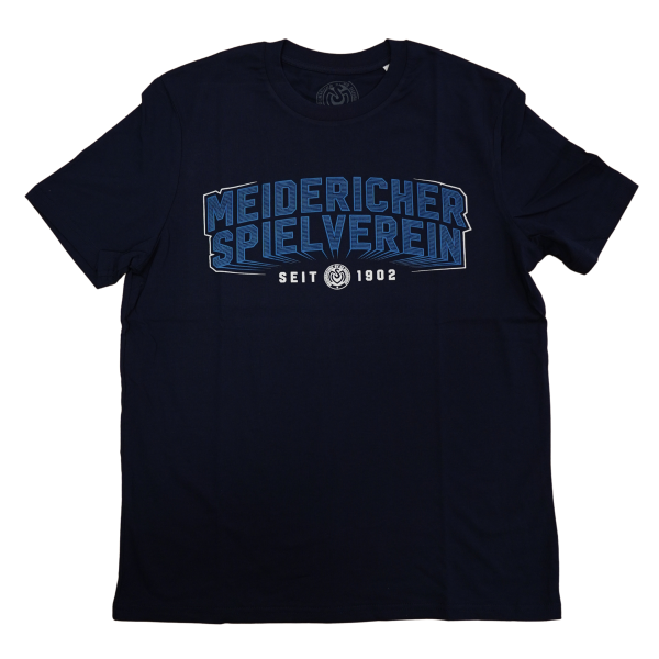T-Shirt in navy mit 3d Print, Meidericher Spielverein